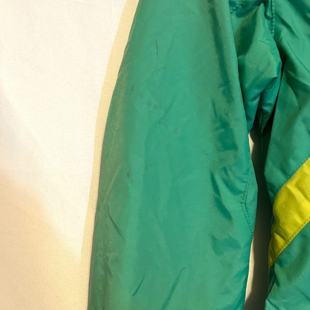Columbia Youth Jacket Rain-Zilla Green Hooded Fleece Lined Windbreaker -Sz 10/12 - Picture 6 of 13